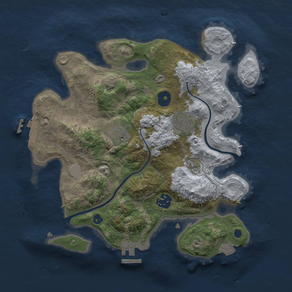 Rust Map: Procedural Map, Size: 3000, Seed: 294274, 8 Monuments
