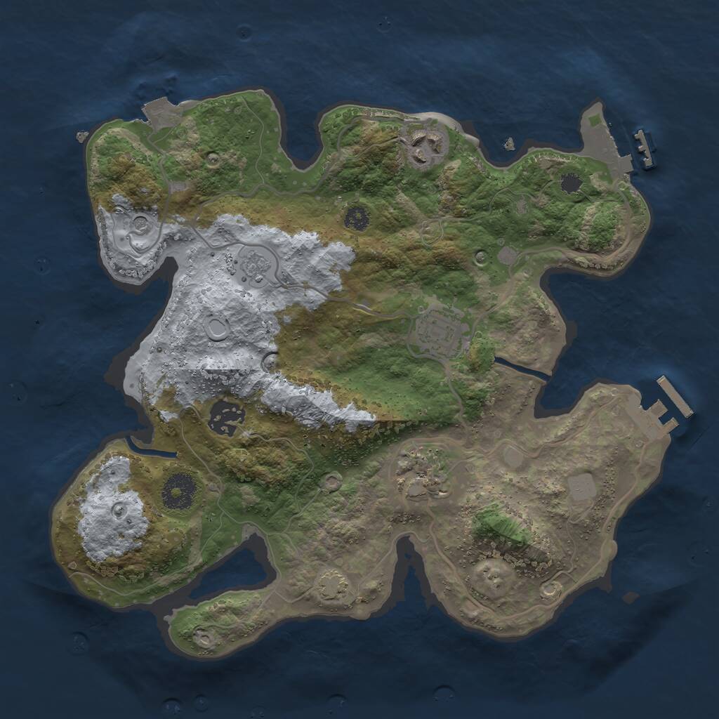 Rust Map: Procedural Map, Size: 3000, Seed: 268027, 10 Monuments