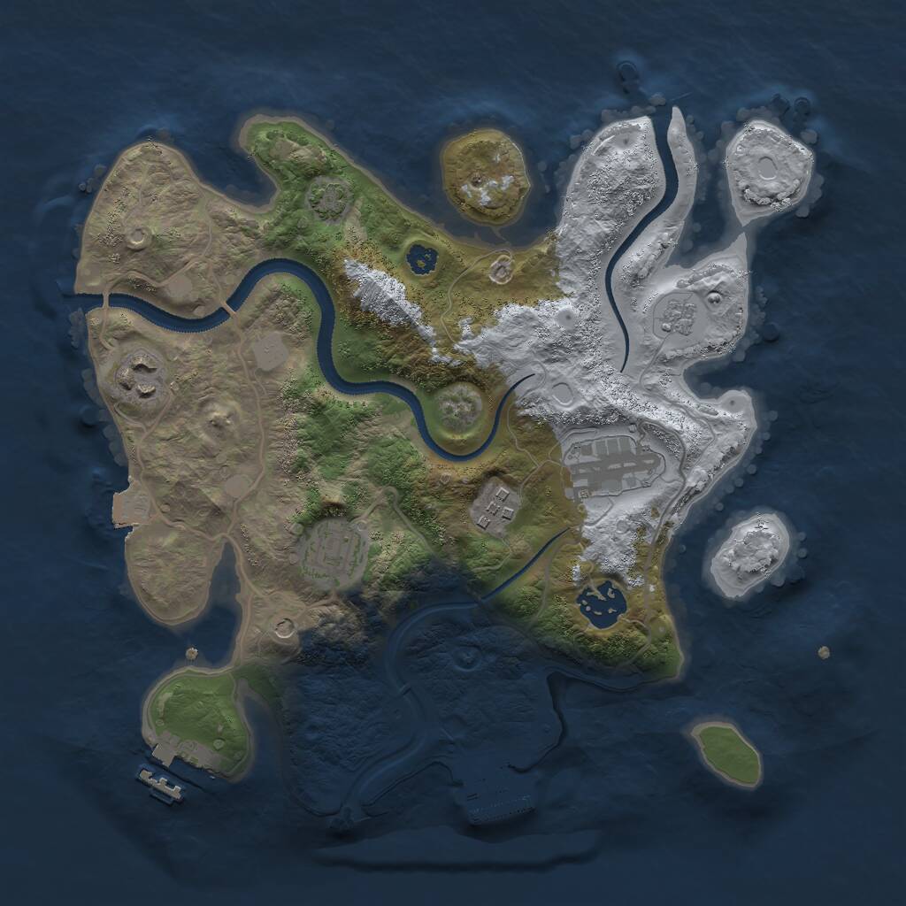 Rust Map: Procedural Map, Size: 3000, Seed: 458849, 11 Monuments