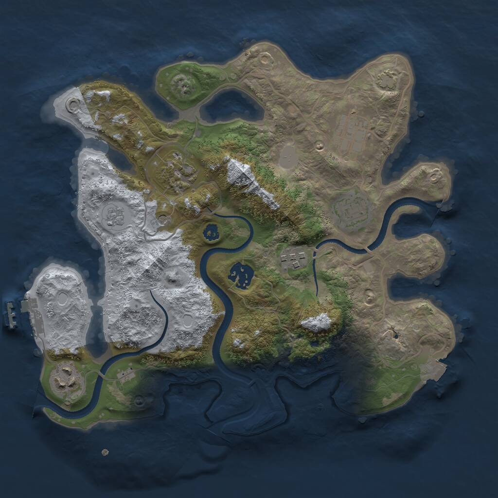Rust Map: Procedural Map, Size: 3000, Seed: 171265, 11 Monuments