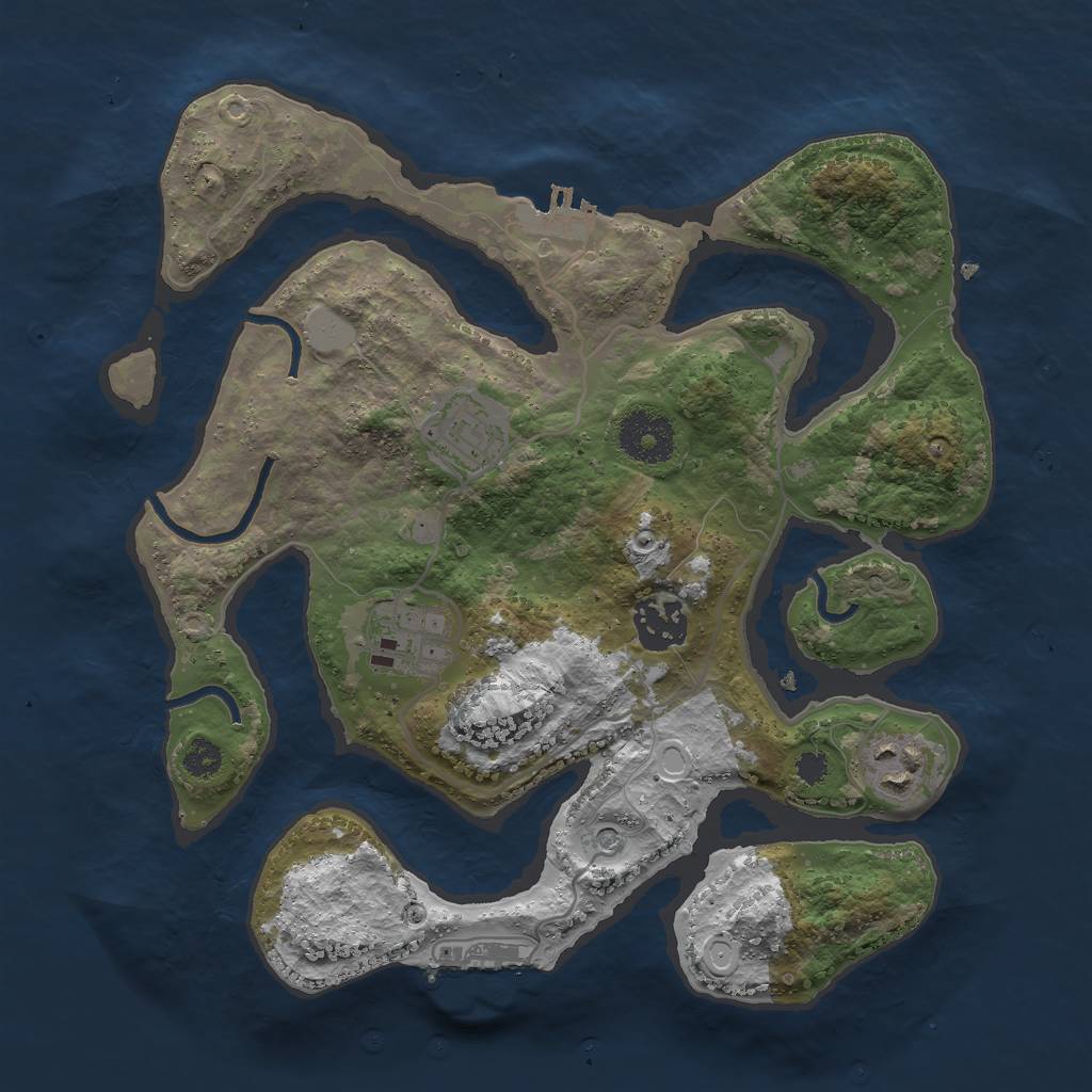 Rust Map: Procedural Map, Size: 3000, Seed: 211940, 12 Monuments