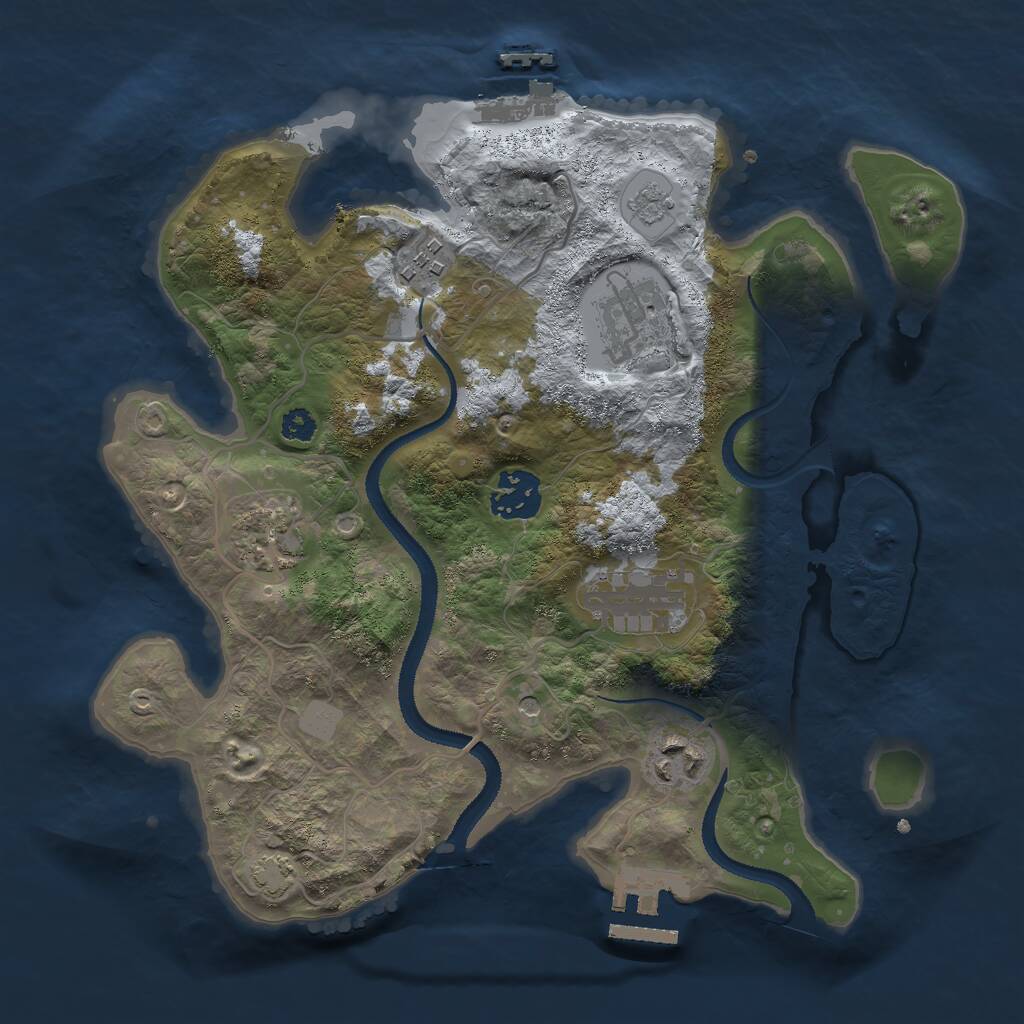 Rust Map: Procedural Map, Size: 3000, Seed: 497369, 12 Monuments