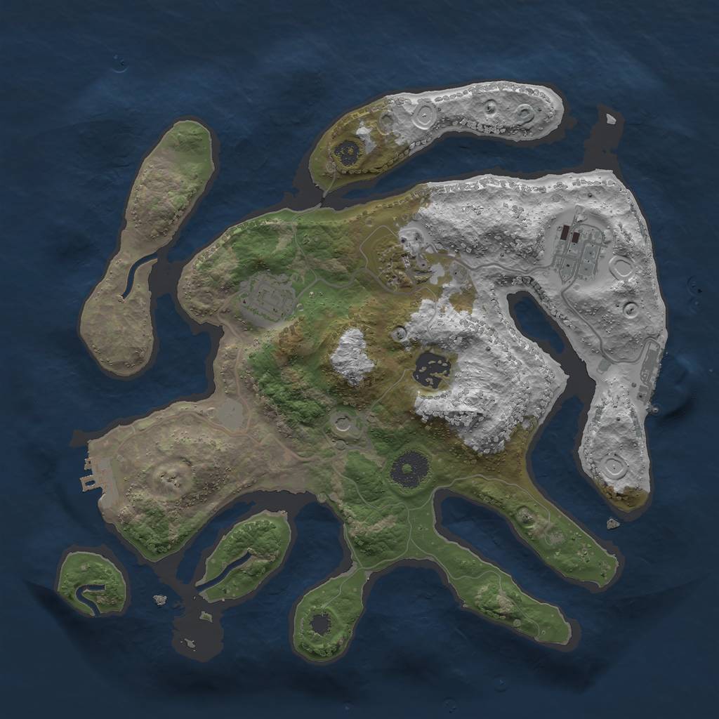Rust Map: Procedural Map, Size: 3000, Seed: 289759, 12 Monuments