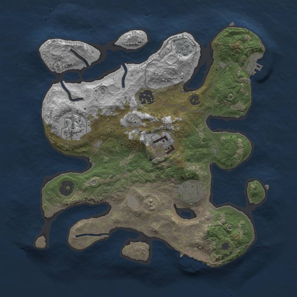 Rust Map: Procedural Map, Size: 3000, Seed: 147192728, 12 Monuments