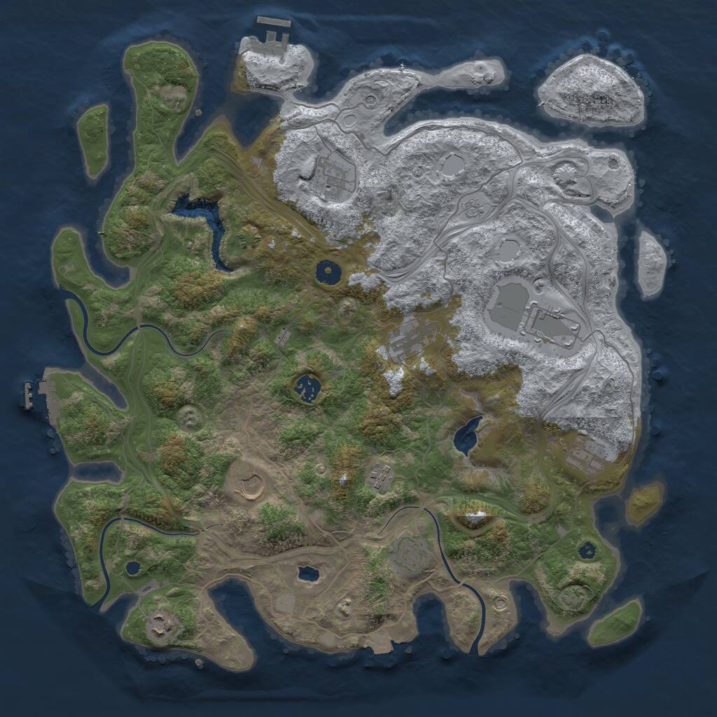 Rust Map: Procedural Map, Size: 4250, Seed: 602367575, 15 Monuments