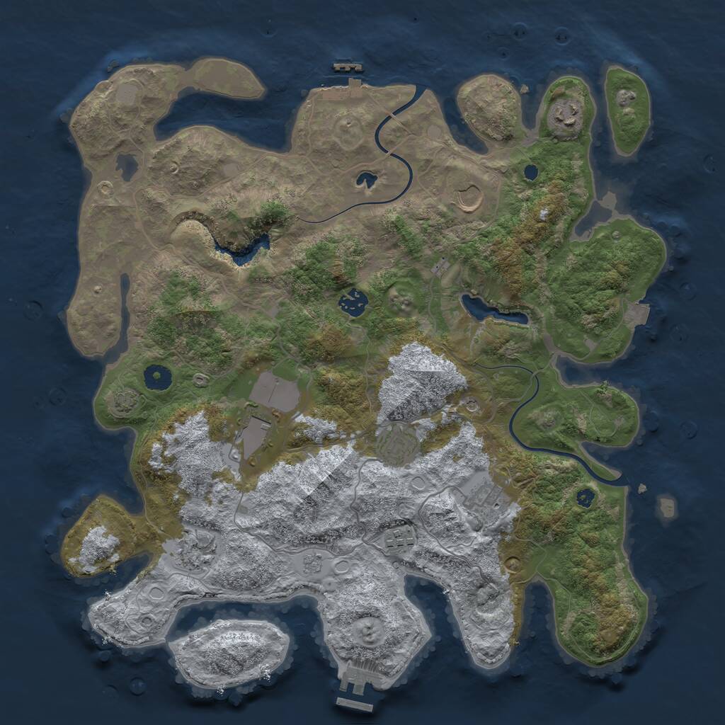 Rust Map: Procedural Map, Size: 4000, Seed: 4062, 14 Monuments