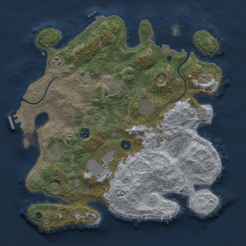 Rust Map: Procedural Map, Size: 3700, Seed: 526, 14 Monuments