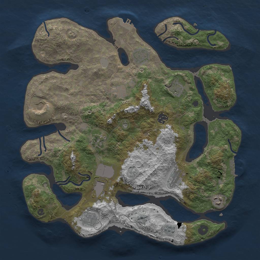 Rust Map: Procedural Map, Size: 3850, Seed: 731685125, 19 Monuments