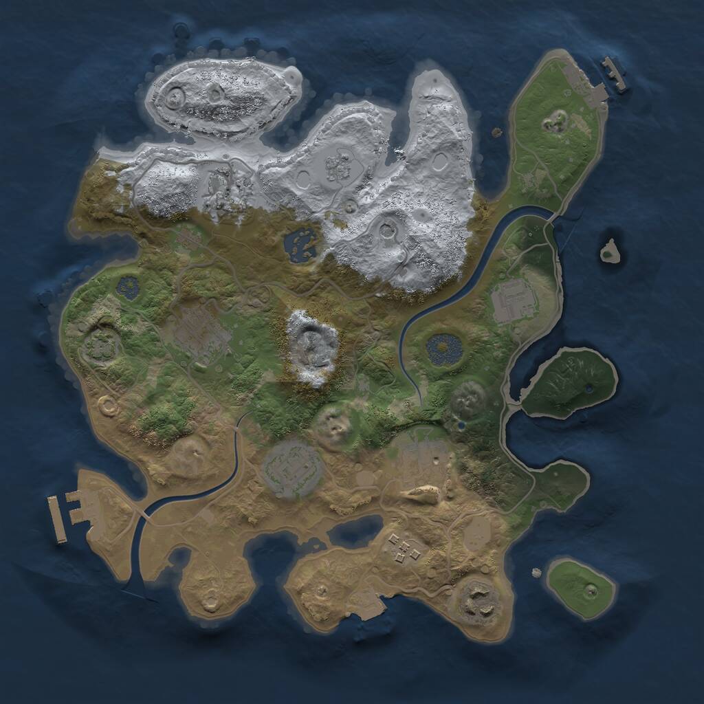 Rust Map: Procedural Map, Size: 3000, Seed: 8515, 13 Monuments