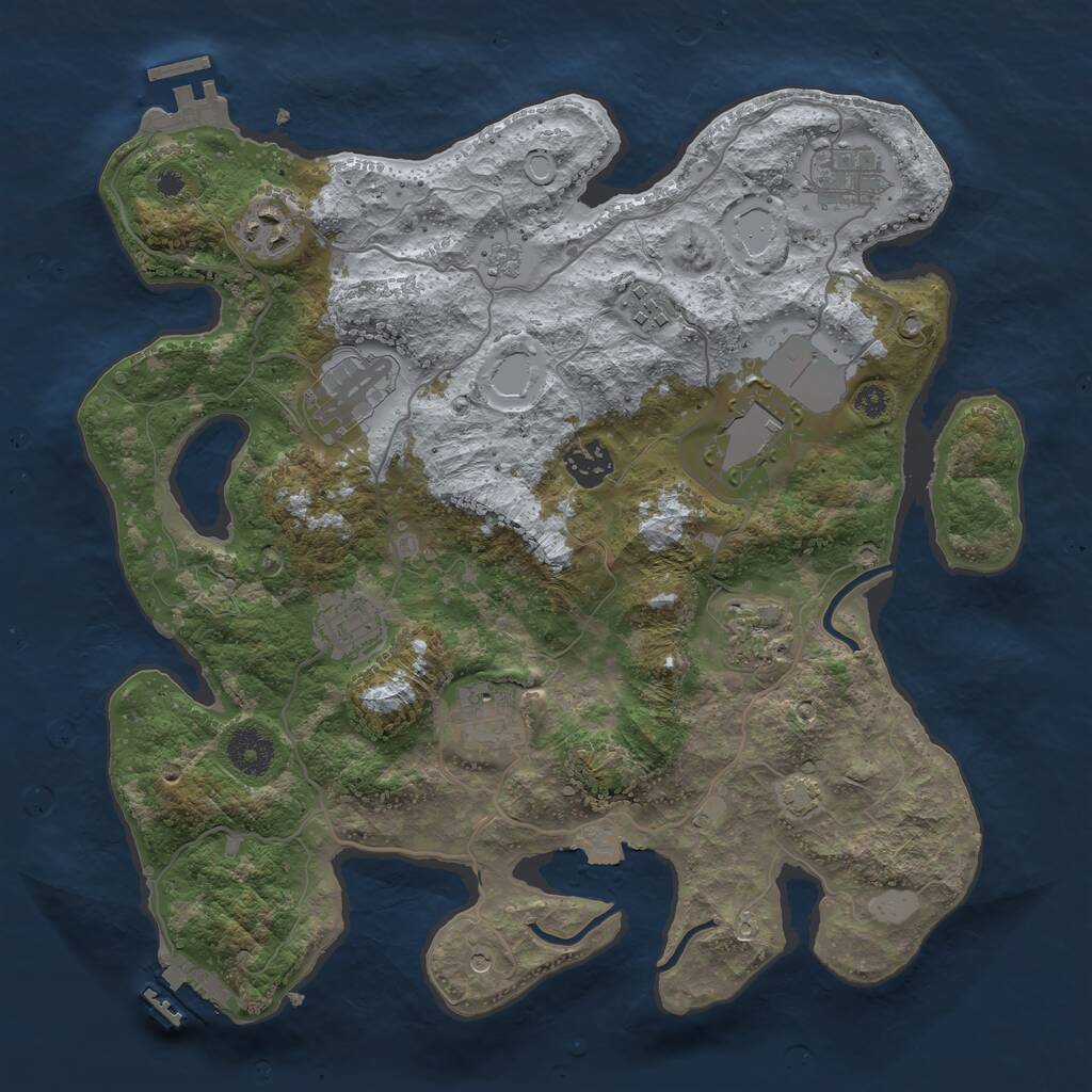 Rust Map: Procedural Map, Size: 3500, Seed: 681698, 15 Monuments