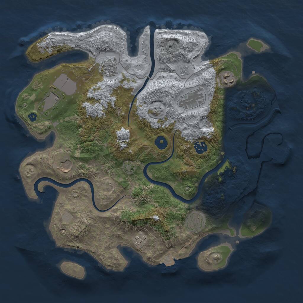 Rust Map: Procedural Map, Size: 3550, Seed: 341272, 13 Monuments
