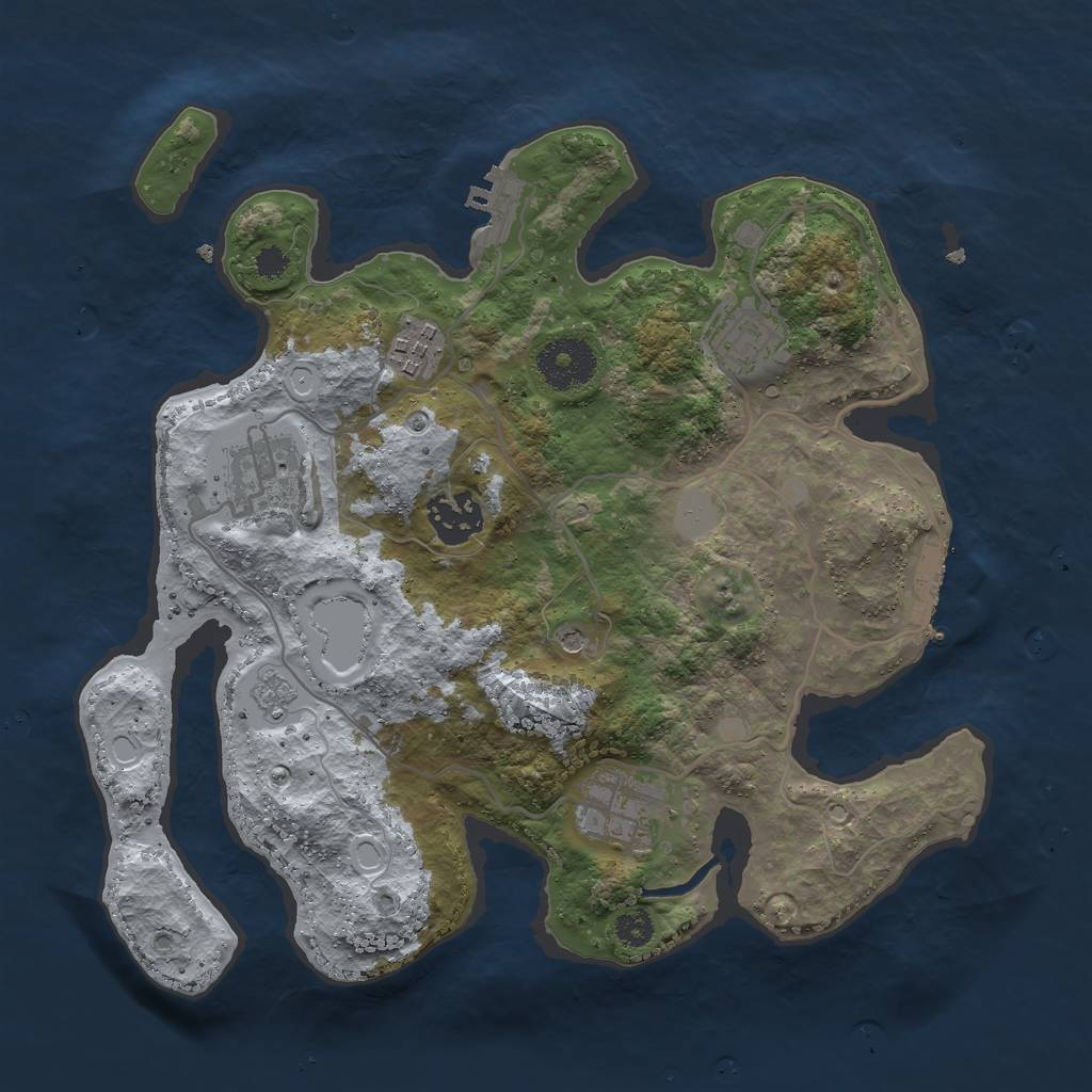Rust Map: Procedural Map, Size: 3000, Seed: 541651, 12 Monuments