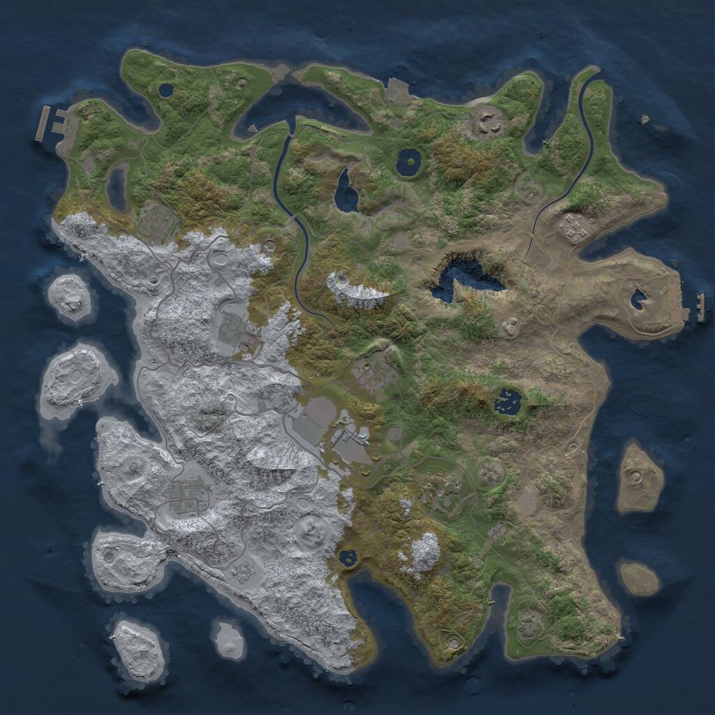 Rust Map: Procedural Map, Size: 4000, Seed: 885967358, 15 Monuments