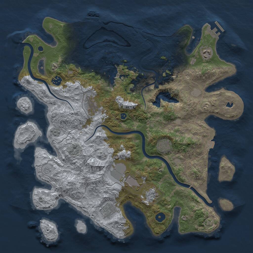 Rust Map: Procedural Map, Size: 4000, Seed: 885967358, 14 Monuments