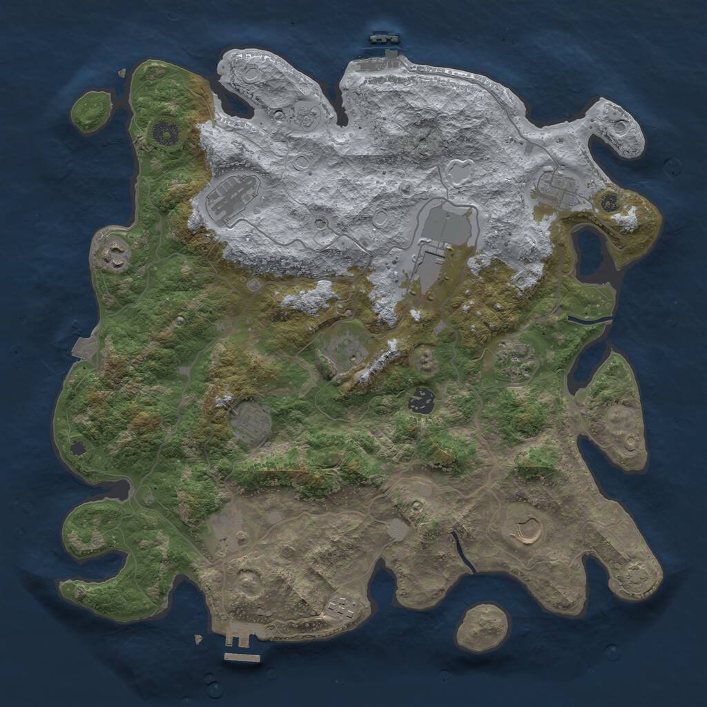 Rust Map: Procedural Map, Size: 4000, Seed: 226402, 17 Monuments