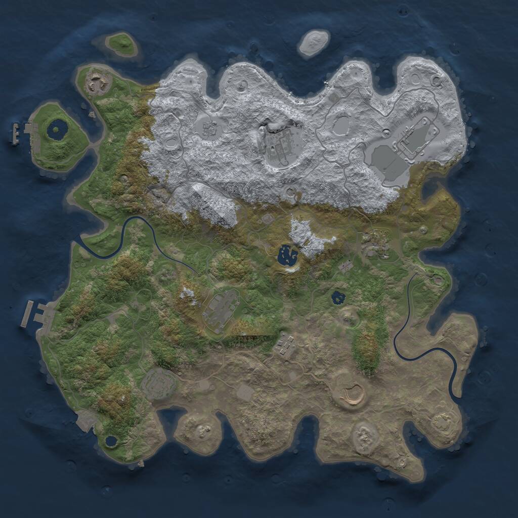 Rust Map: Procedural Map, Size: 3800, Seed: 47233, 15 Monuments