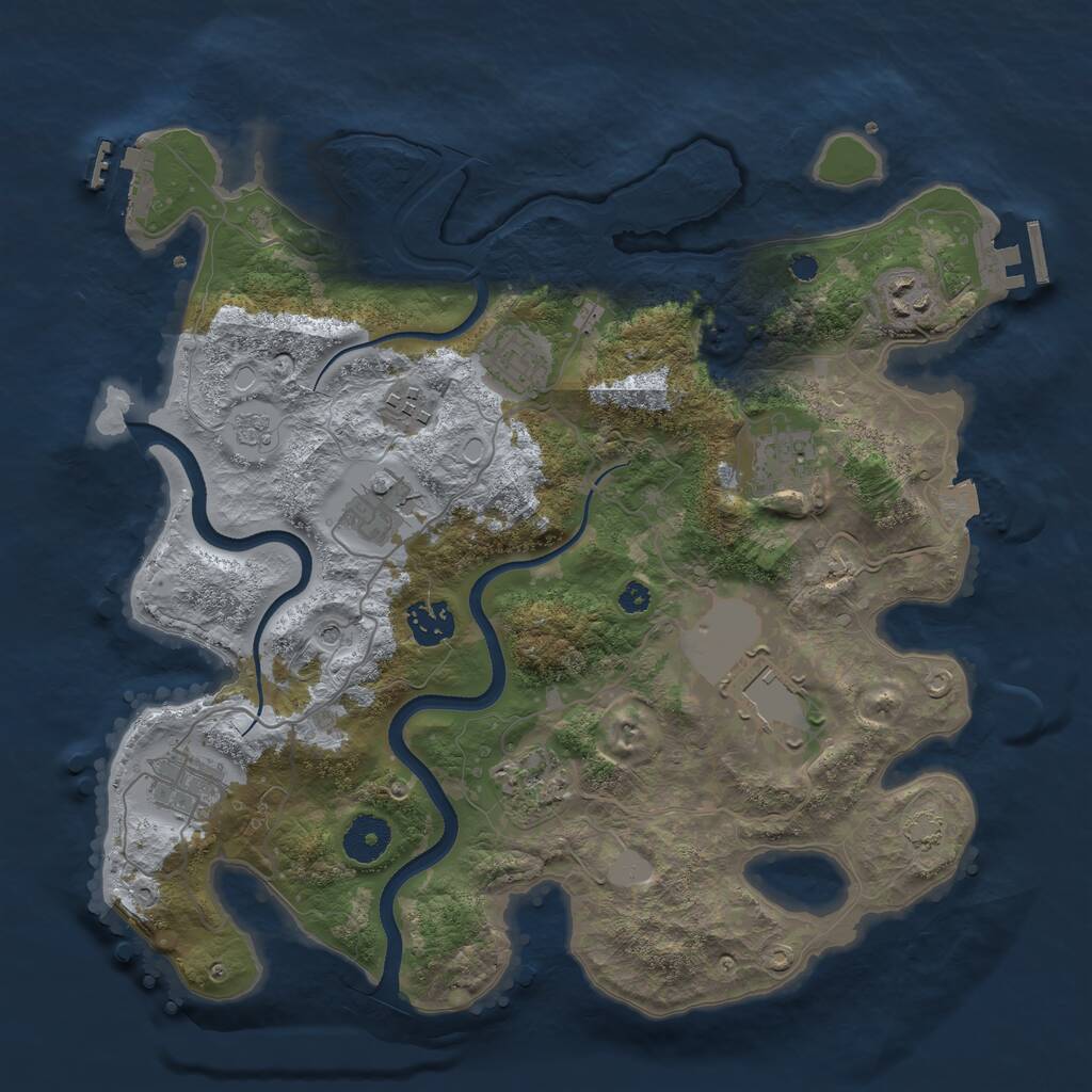 Rust Map: Procedural Map, Size: 3500, Seed: 780811429, 15 Monuments
