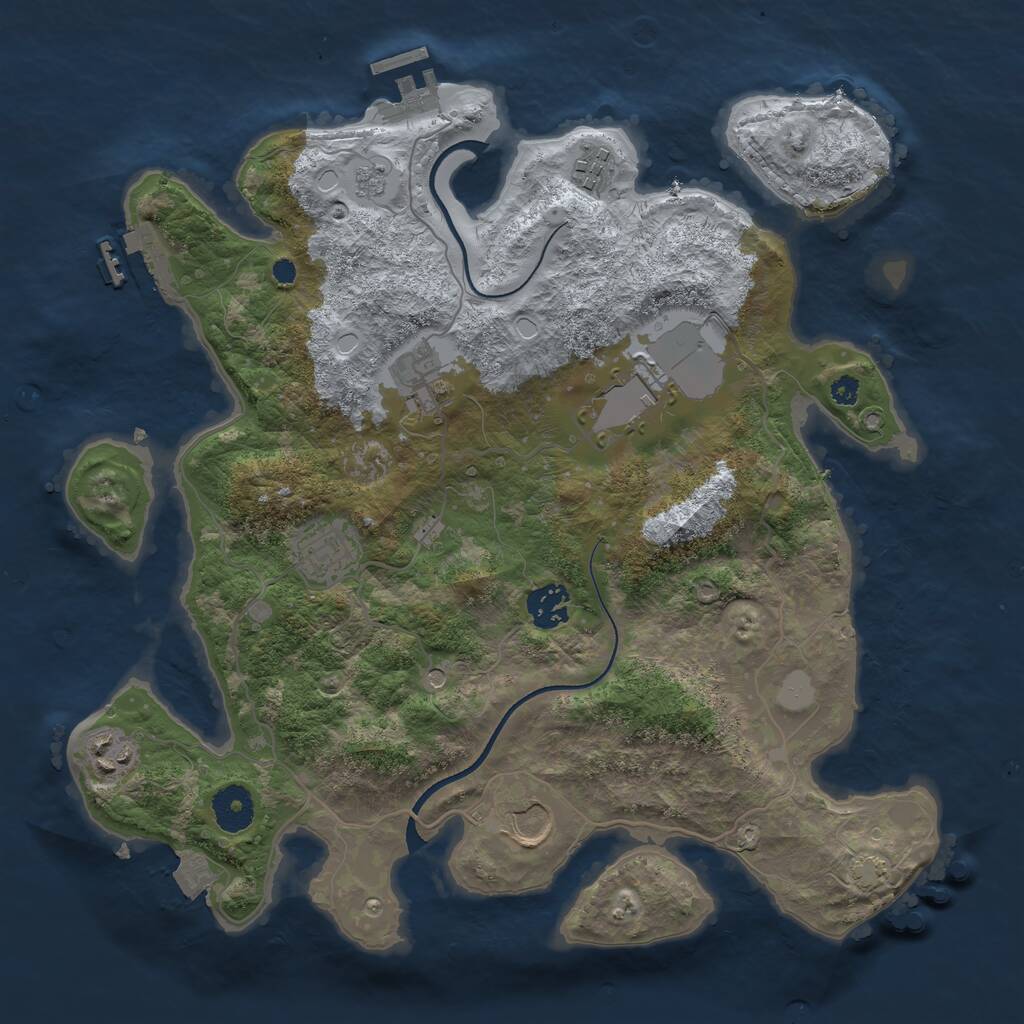 Rust Map: Procedural Map, Size: 3500, Seed: 2403, 13 Monuments