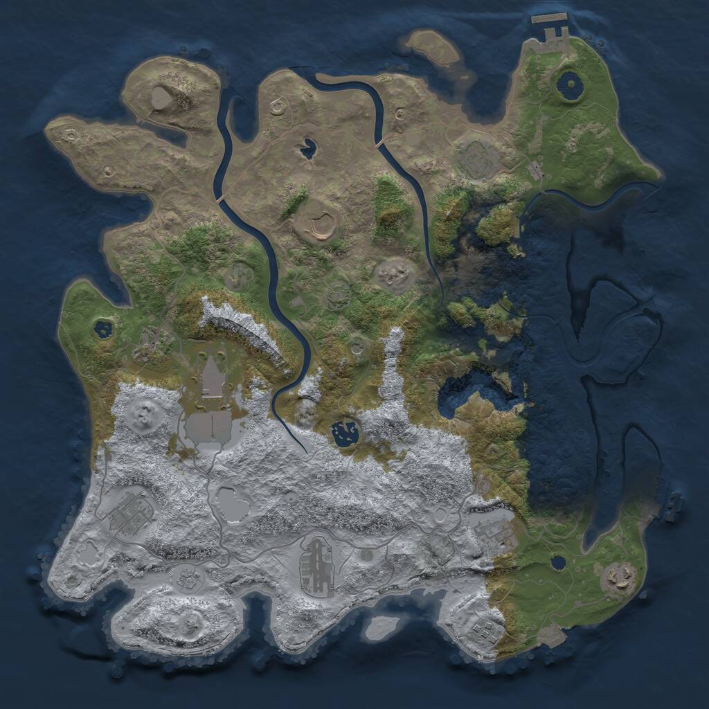 Rust Map: Procedural Map, Size: 4000, Seed: 865236, 16 Monuments