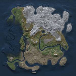 Thumbnail Rust Map: Procedural Map, Size: 3750, Seed: 69, 16 Monuments
