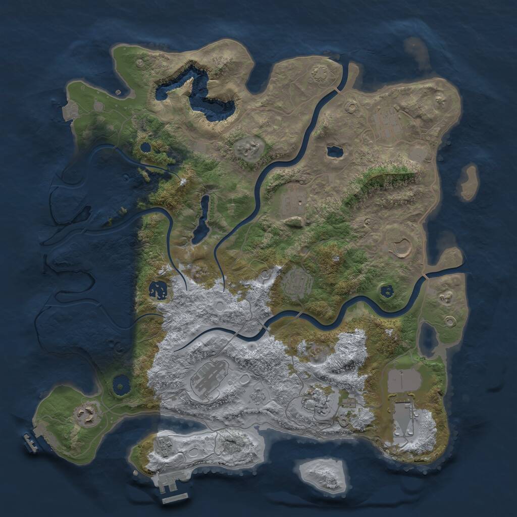 Rust Map: Procedural Map, Size: 4000, Seed: 501369864, 16 Monuments