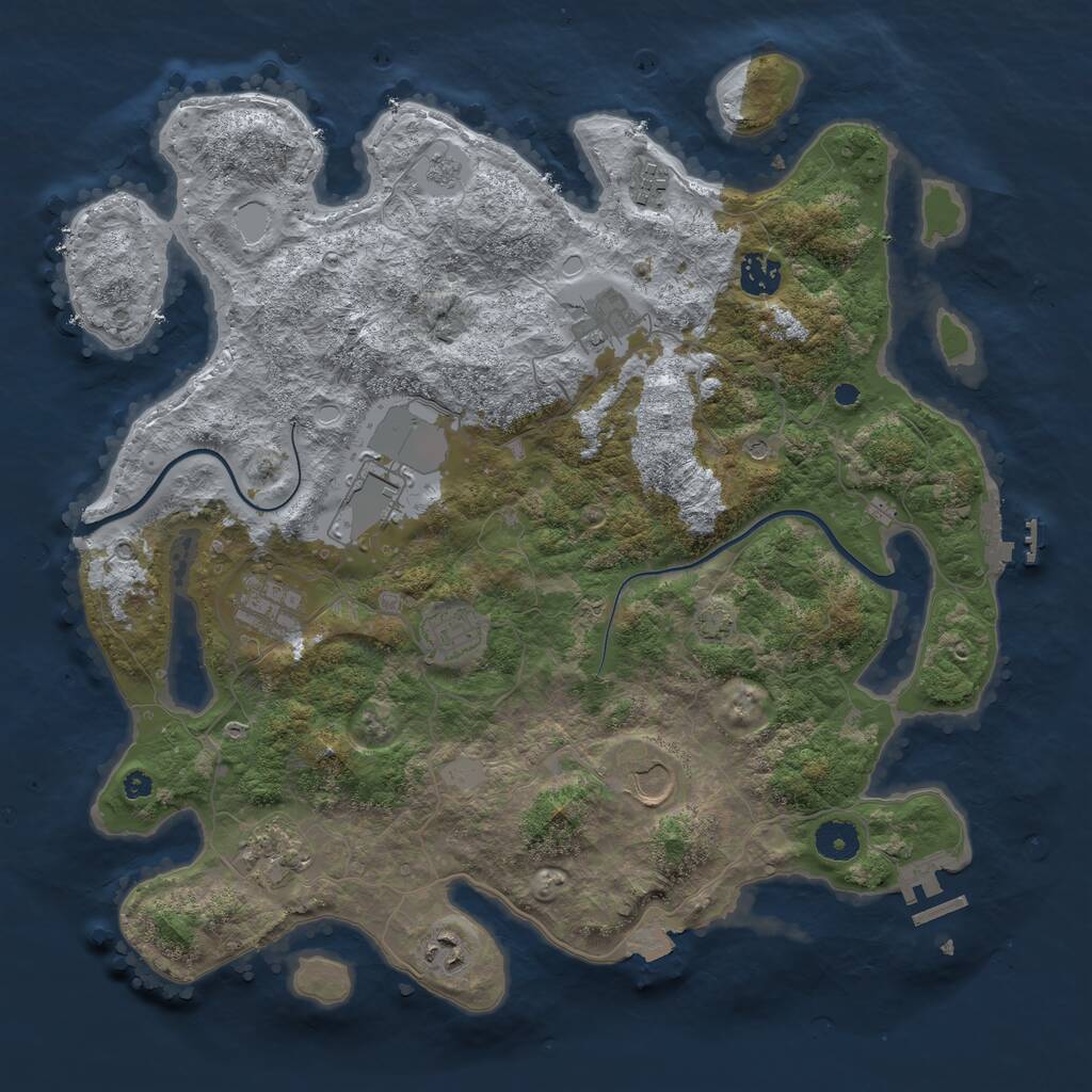 Rust Map: Procedural Map, Size: 3850, Seed: 17432380, 15 Monuments