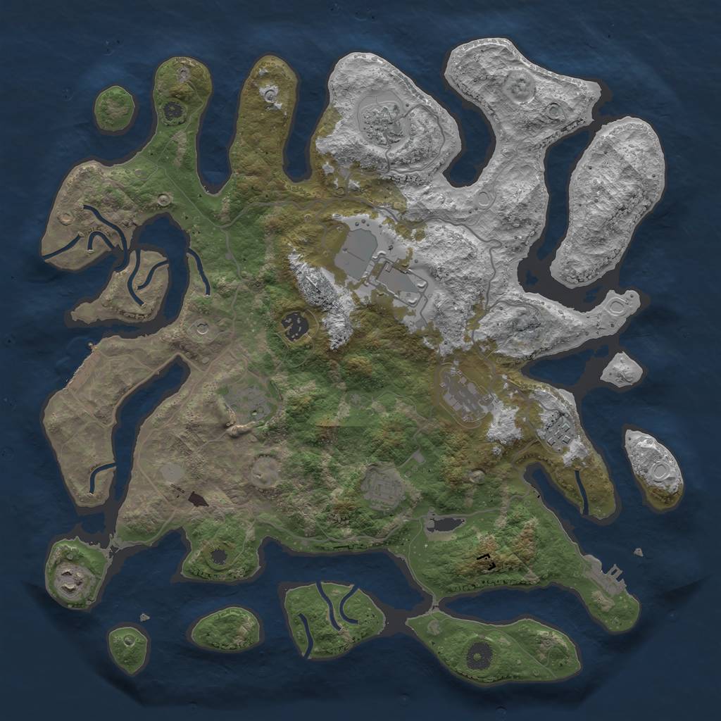 Rust Map: Procedural Map, Size: 4000, Seed: 1670590465, 16 Monuments