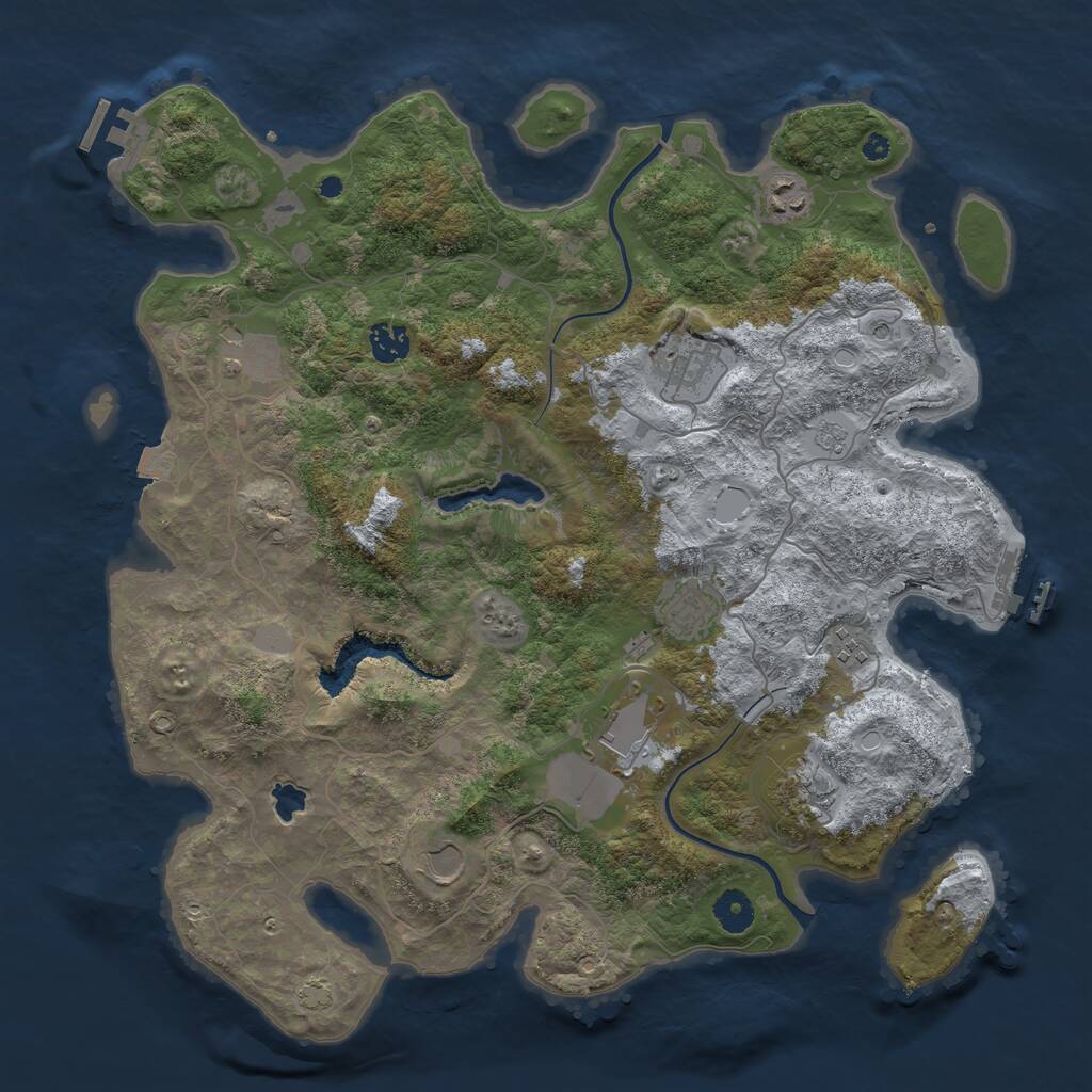 Rust Map: Procedural Map, Size: 4000, Seed: 586, 15 Monuments