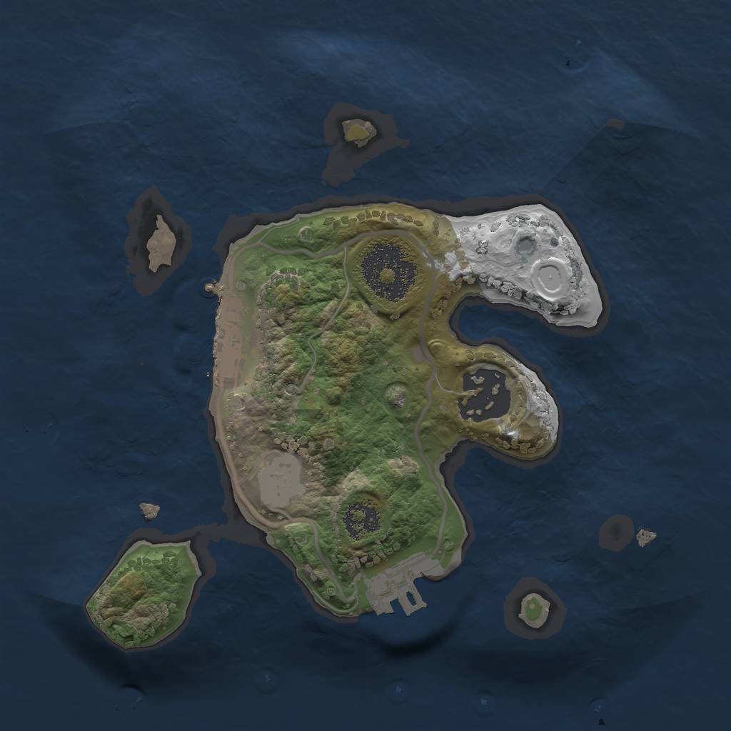 Rust Map: Procedural Map, Size: 2000, Seed: 52352, 8 Monuments