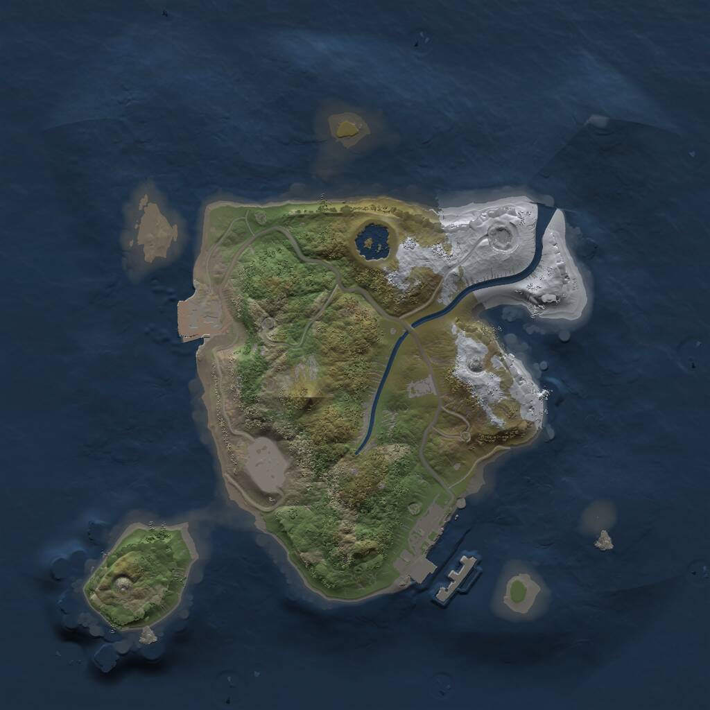 Rust Map: Procedural Map, Size: 2000, Seed: 52352, 2 Monuments