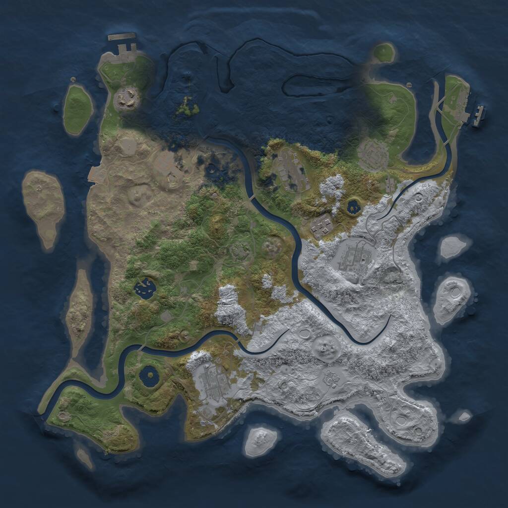 Rust Map: Procedural Map, Size: 3750, Seed: 87478714, 14 Monuments