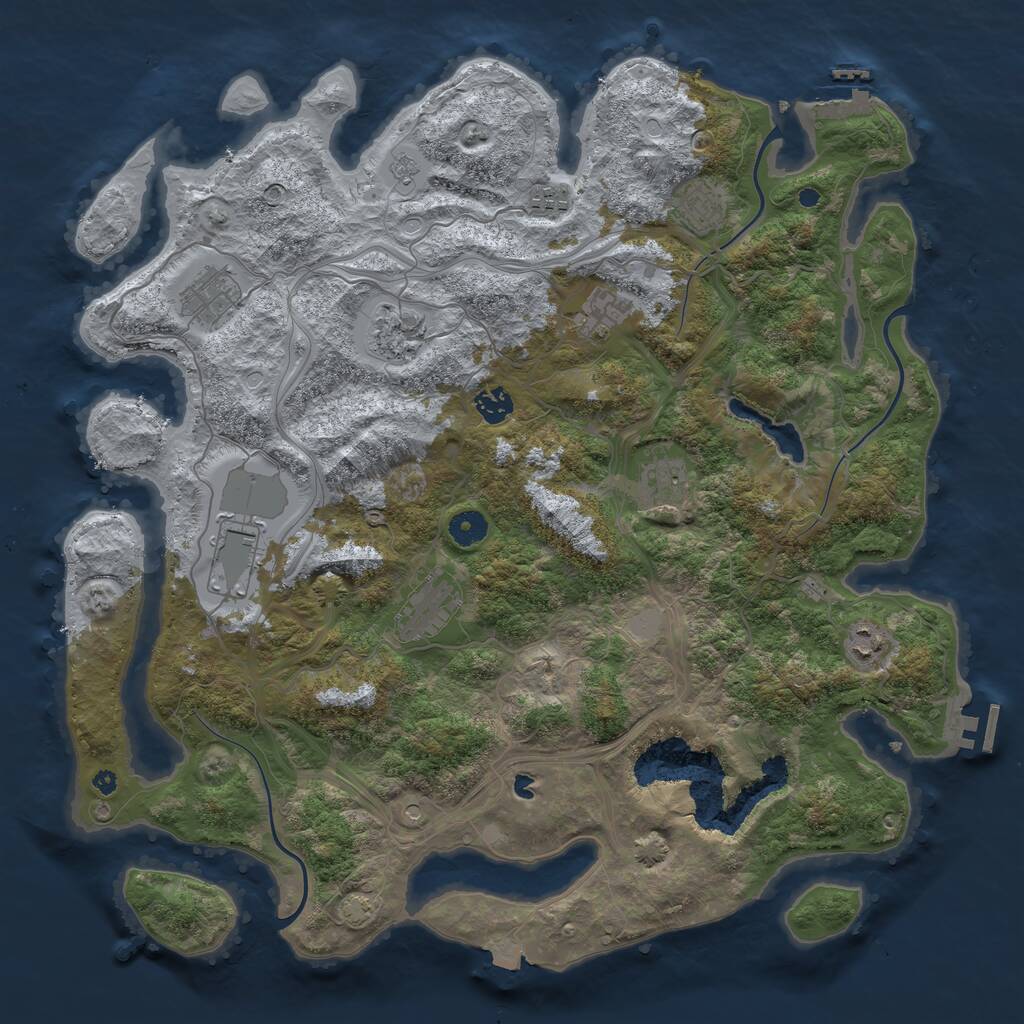 Rust Map: Procedural Map, Size: 4250, Seed: 230276596, 16 Monuments