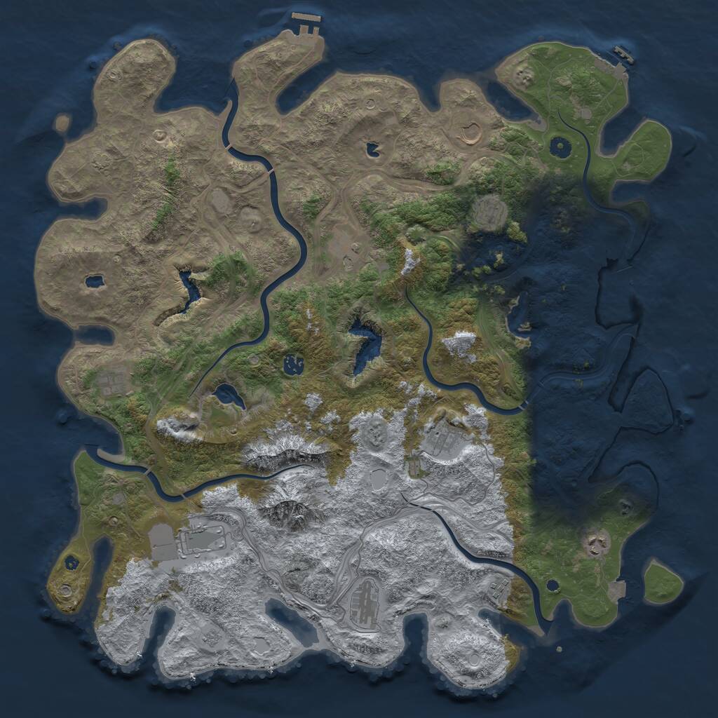 Rust Map: Procedural Map, Size: 5000, Seed: 25112021, 16 Monuments