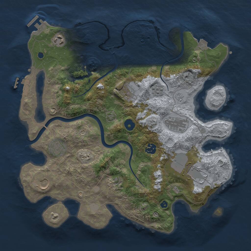 Rust Map: Procedural Map, Size: 3500, Seed: 131385629, 15 Monuments