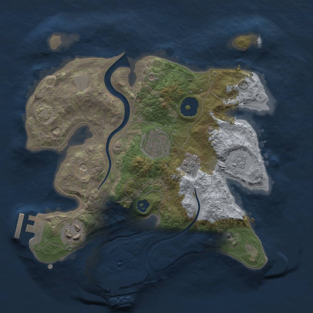 Rust Map: Procedural Map, Size: 2500, Seed: 10662, 9 Monuments