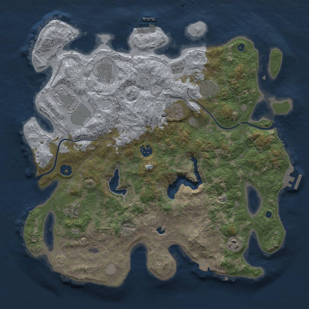 Rust Map: Procedural Map, Size: 4000, Seed: 5648153, 14 Monuments