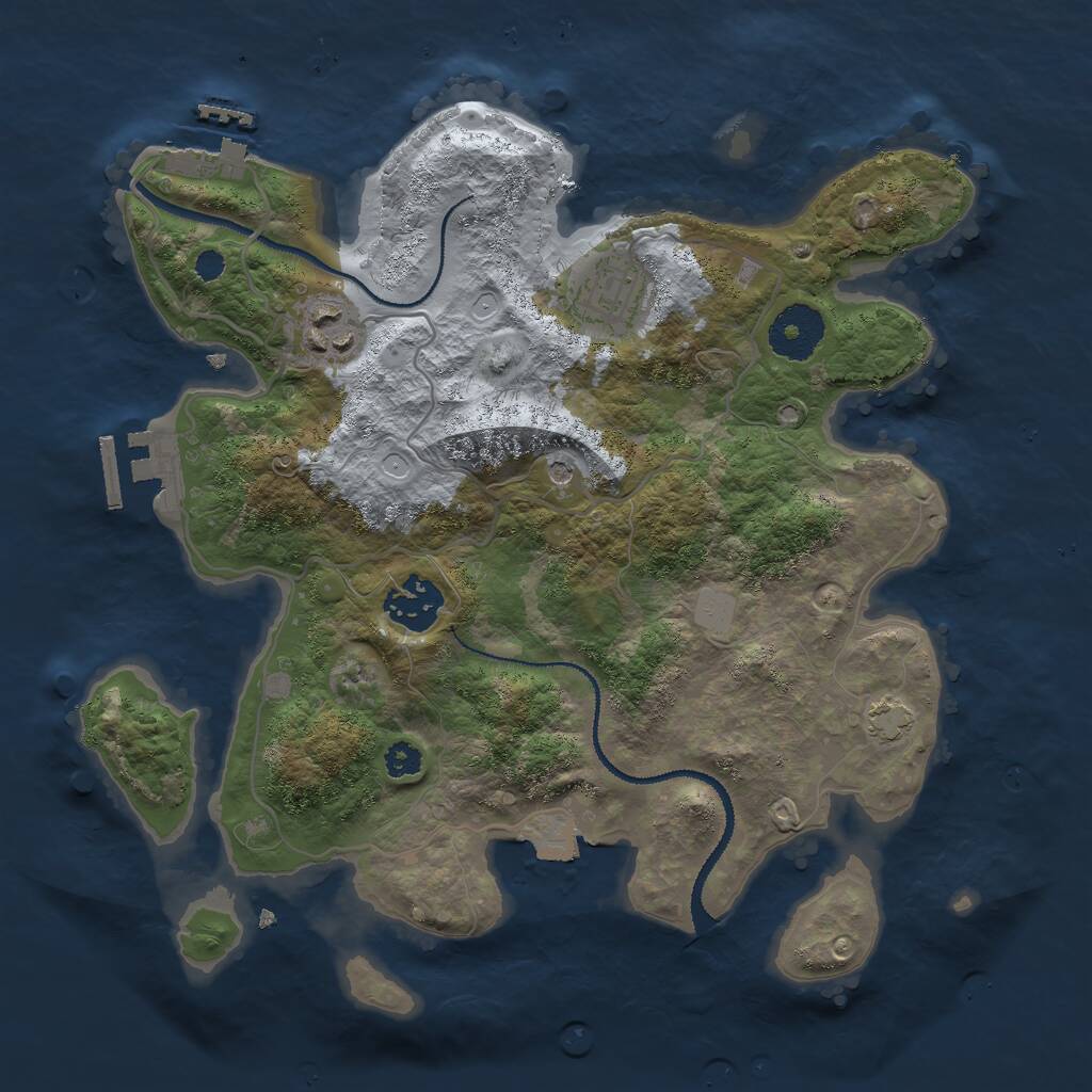 Rust Map: Procedural Map, Size: 3000, Seed: 280282, 8 Monuments
