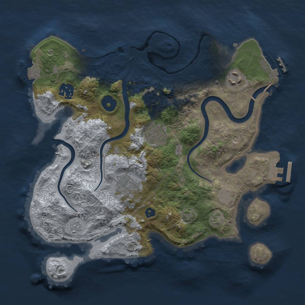 Rust Map: Procedural Map, Size: 3000, Seed: 113183, 11 Monuments
