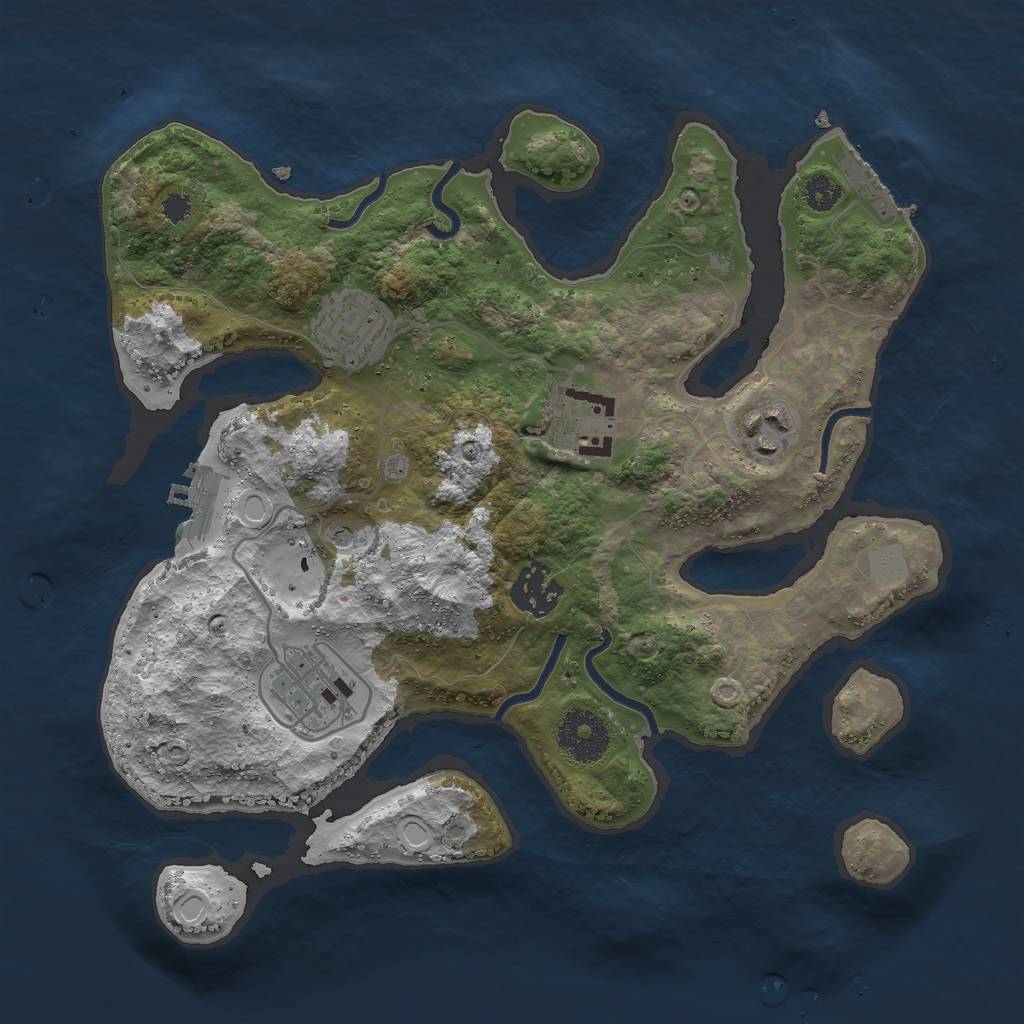 Rust Map: Procedural Map, Size: 3000, Seed: 113183, 13 Monuments