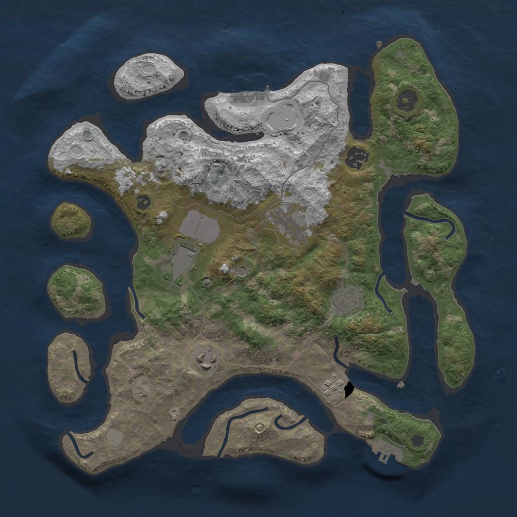 Rust Map: Procedural Map, Size: 3550, Seed: 204477, 14 Monuments