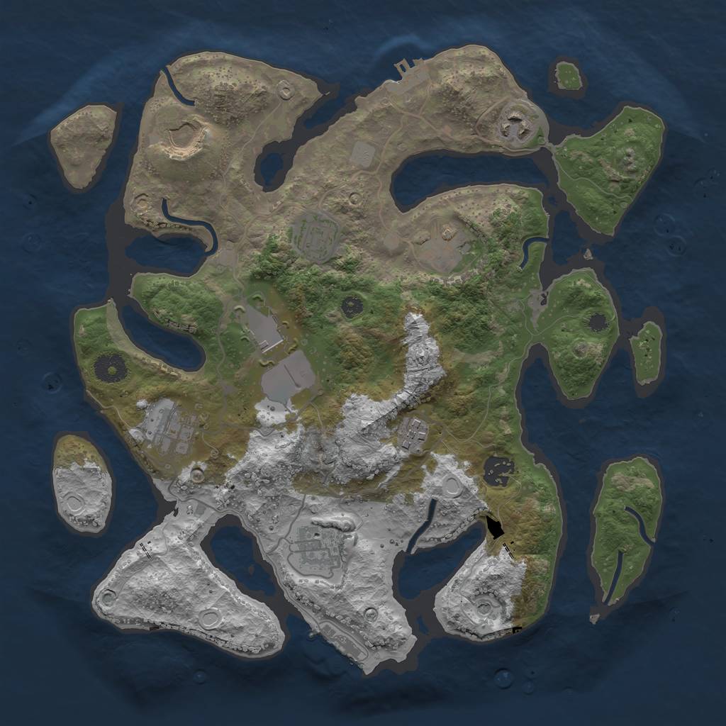 Rust Map: Procedural Map, Size: 3500, Seed: 5944518, 17 Monuments