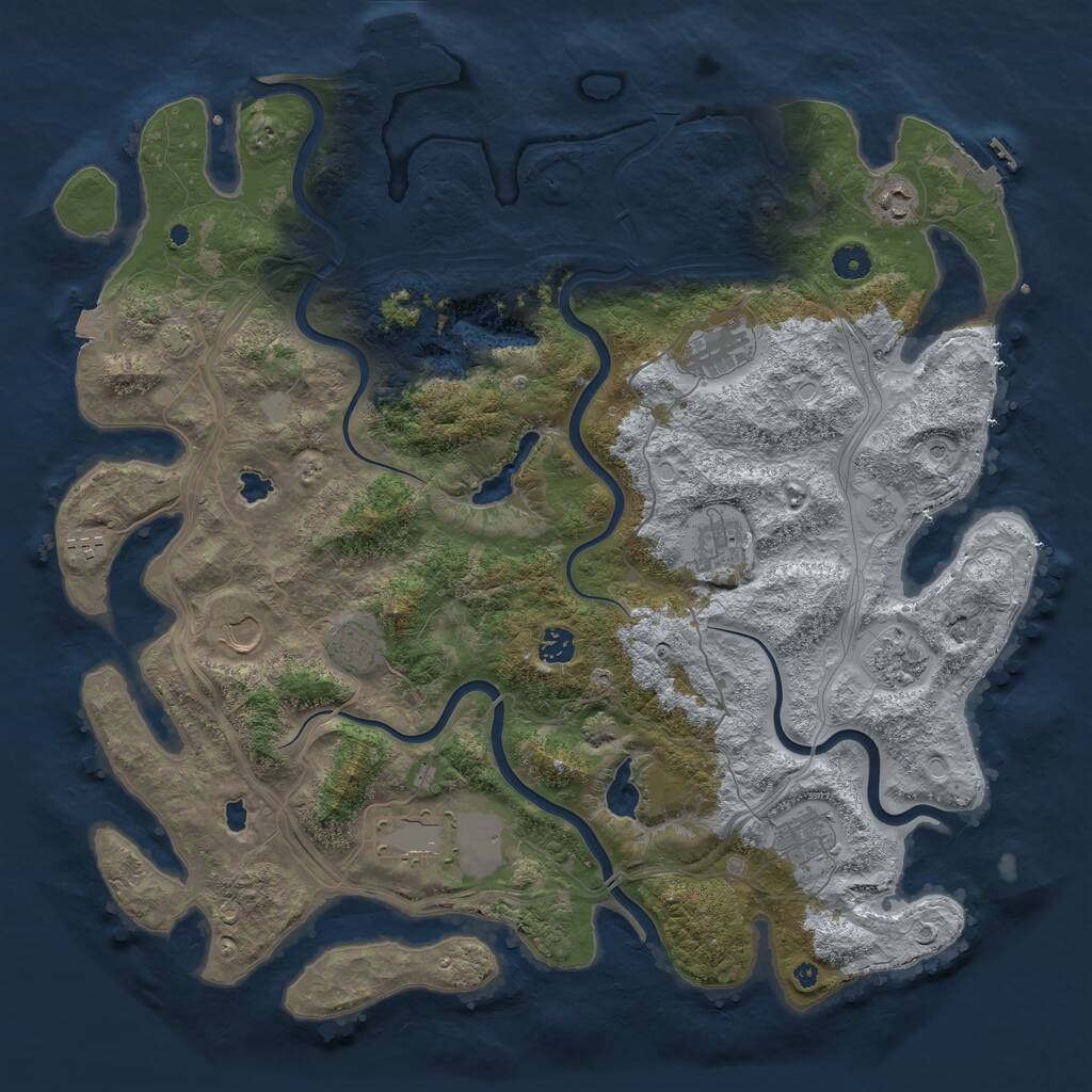 Rust Map: Procedural Map, Size: 4500, Seed: 1537096438, 16 Monuments
