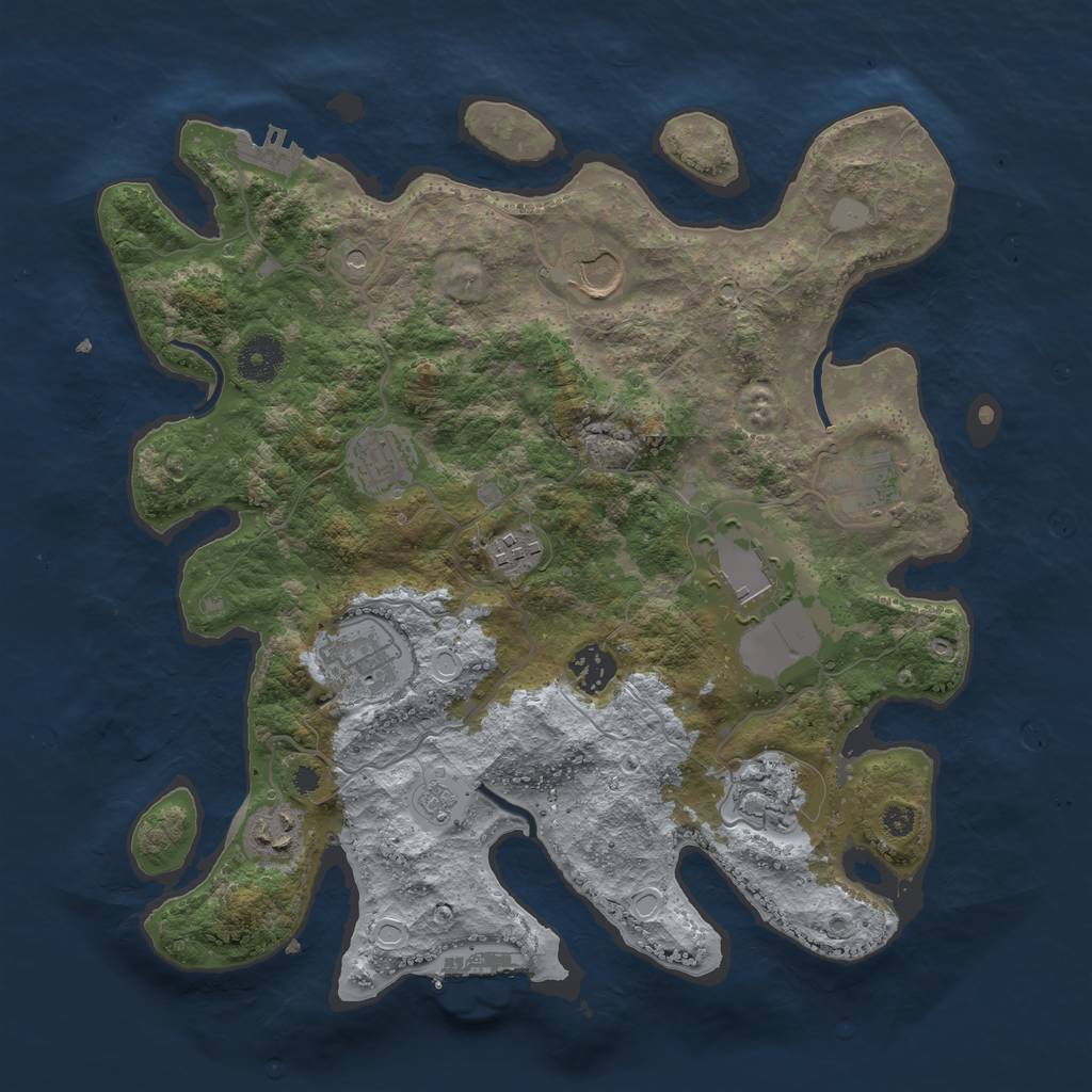 Rust Map: Procedural Map, Size: 3550, Seed: 299316, 16 Monuments