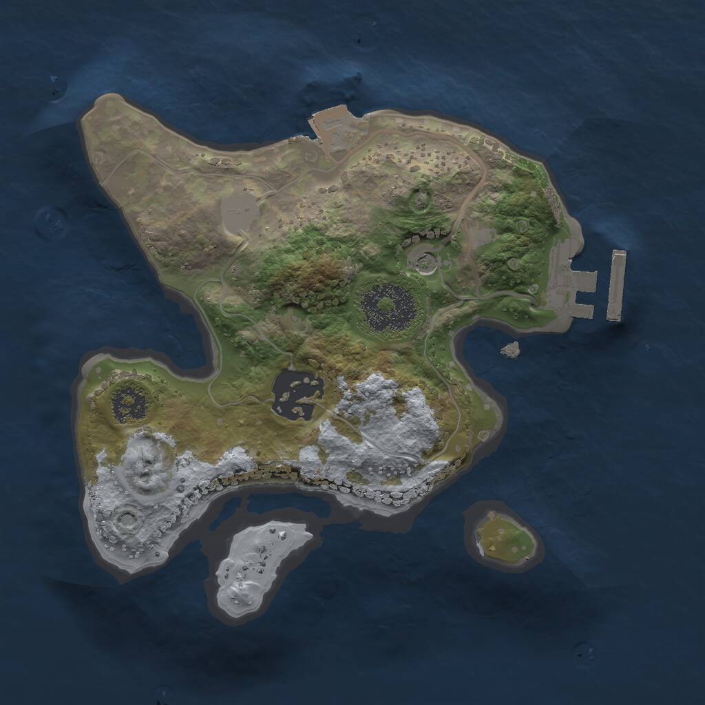 Rust Map: Procedural Map, Size: 2000, Seed: 327565, 4 Monuments