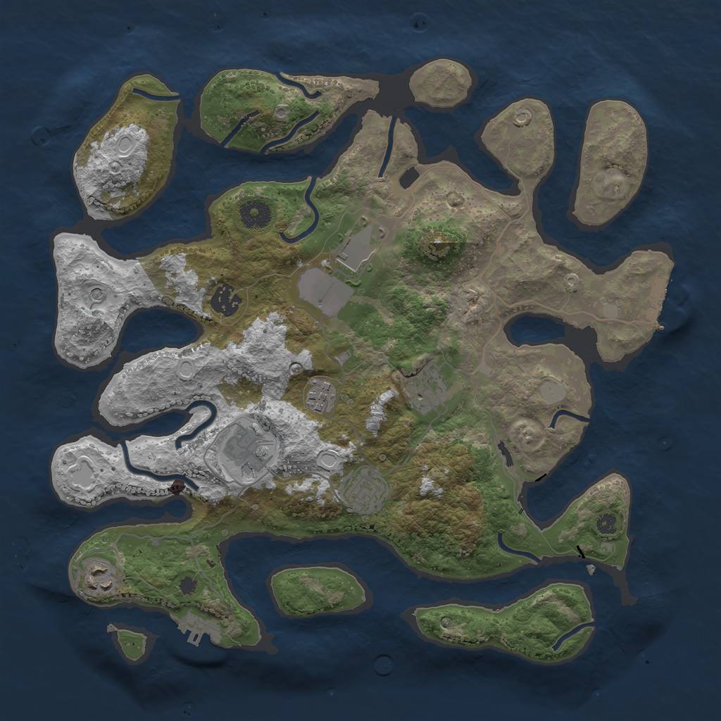 Rust Map: Procedural Map, Size: 3600, Seed: 1225718832, 15 Monuments