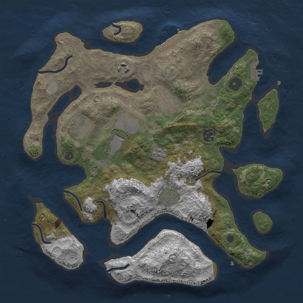 Rust Map: Procedural Map, Size: 3500, Seed: 896374492, 15 Monuments