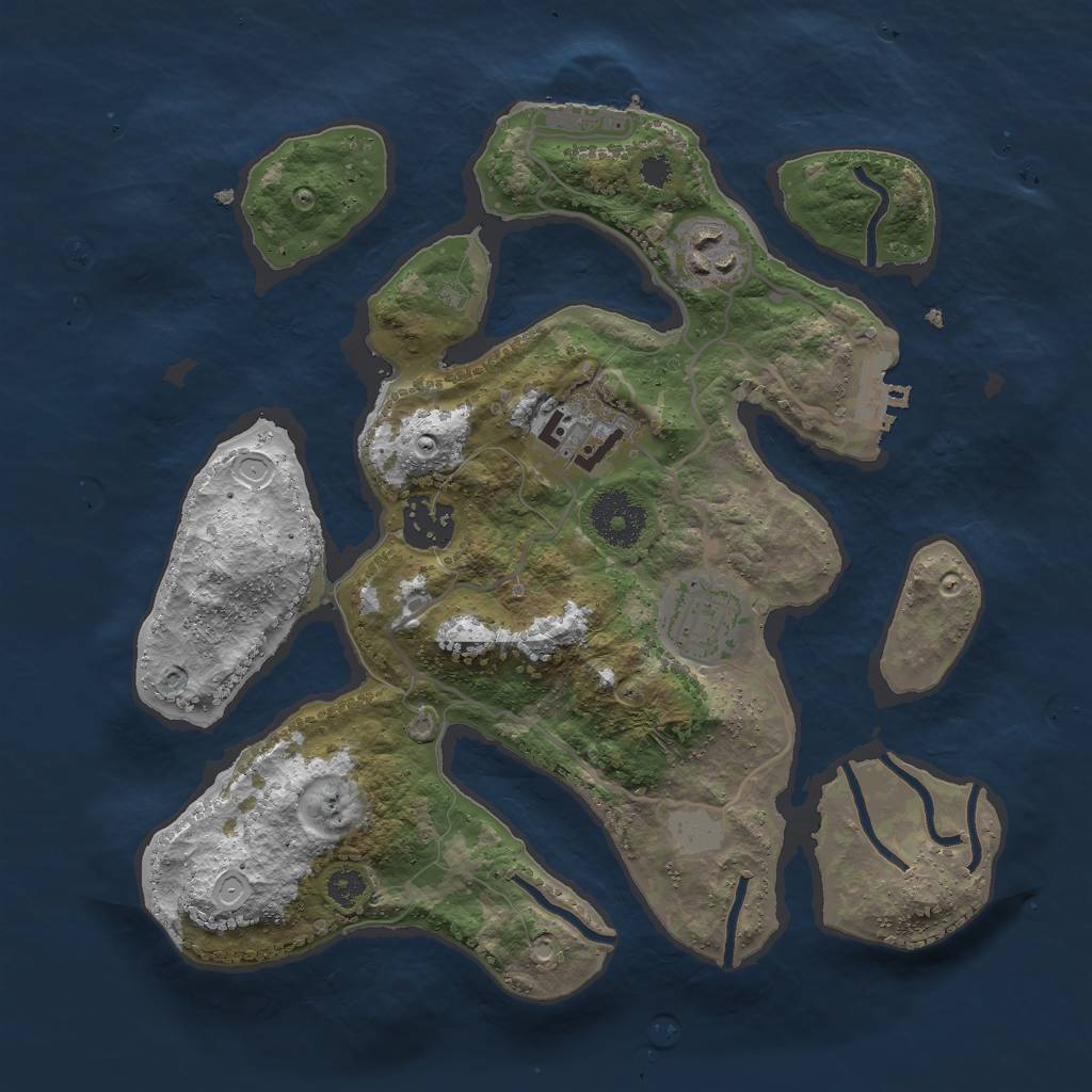 Rust Map: Procedural Map, Size: 3000, Seed: 126773, 11 Monuments