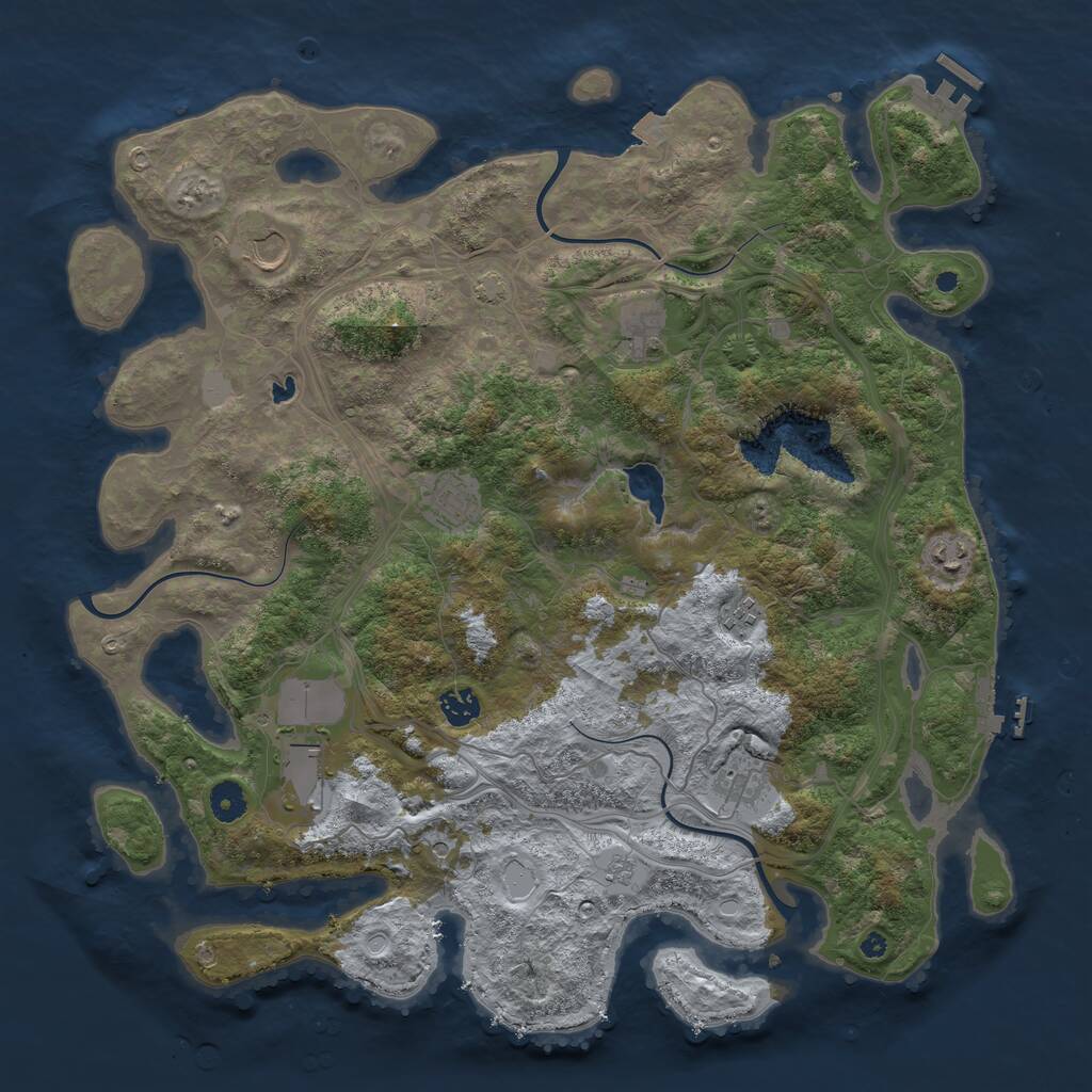 Rust Map: Procedural Map, Size: 4250, Seed: 97517555, 14 Monuments