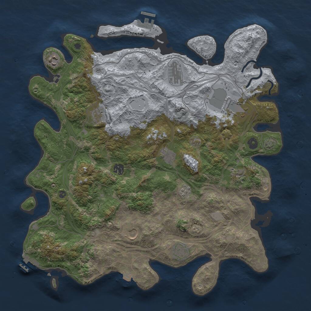 Rust Map: Procedural Map, Size: 4250, Seed: 1034765462, 16 Monuments