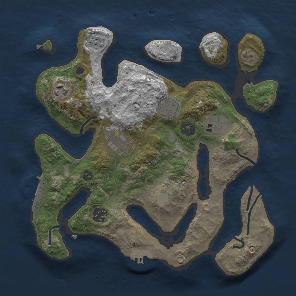 Rust Map: Procedural Map, Size: 3000, Seed: 161099212, 13 Monuments